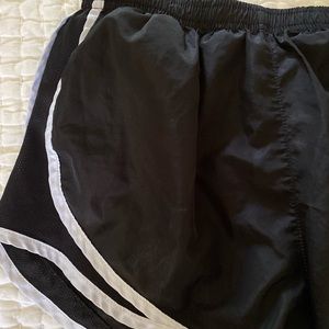 Black @ white running shorts
